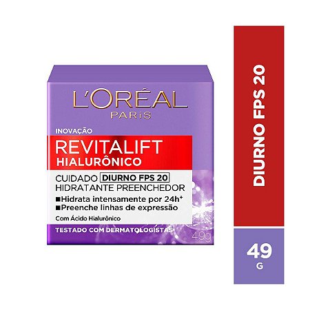L'Oréal Paris Revitalift Hialurônico Cuidado Diurno FPS 20 49g