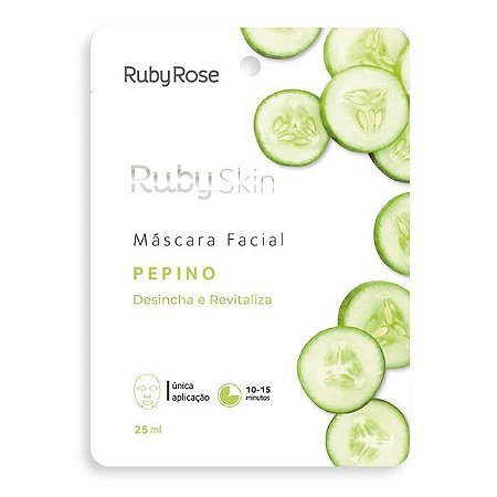 Ruby Rose Hidratante Facial Máscara Facial Pepino 25ml