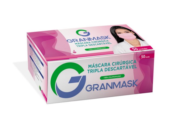 Máscara Tripla Descartável Granmask Rosa-50un - Lu Brandão - Loja de  Produtos Estéticos - Cosméticos Online