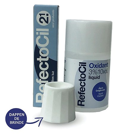 Kit Refectocil Azul Profundo + Oxidante 100ml = ganhe Dappen!