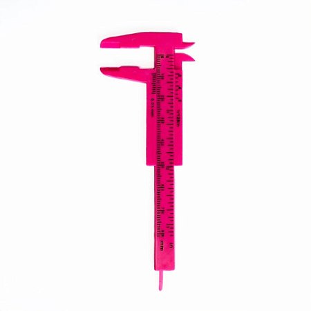Mini Paquímetro Para Sobrancelhas 8cm -Rosa