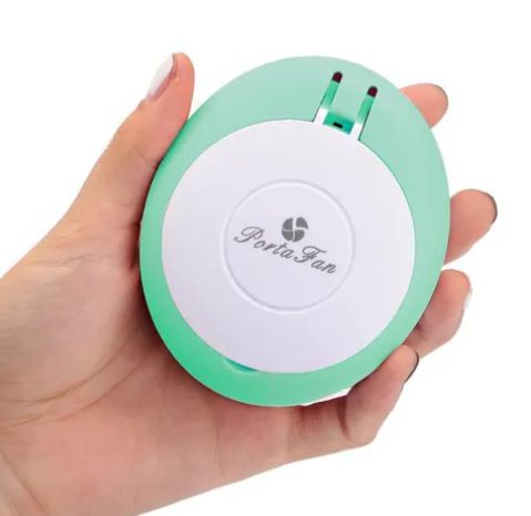 Mini Ventilador para Cílios com Espelho-Verde
