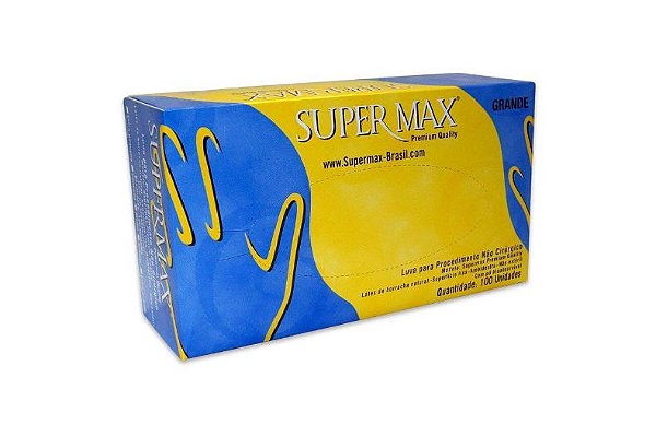 Luva Supermax Látex com Pó 100un. P