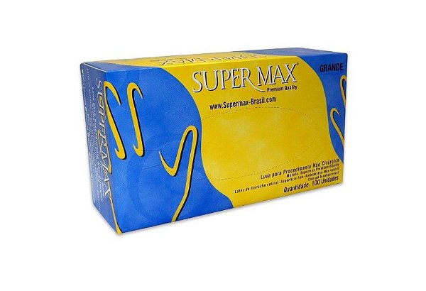 Luva Supermax Látex com Pó 100un. M