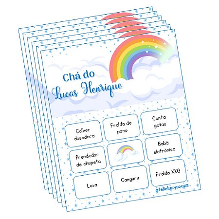 Bingo arco-íris azul