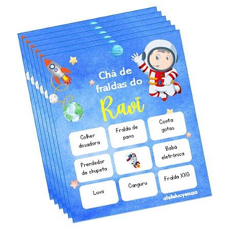 Bingo astronauta azul ciano