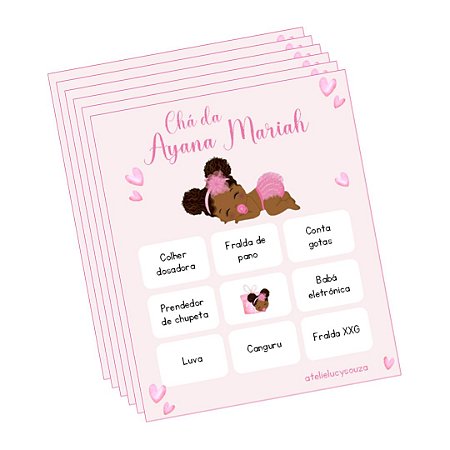 Bingo bebê afro rosa