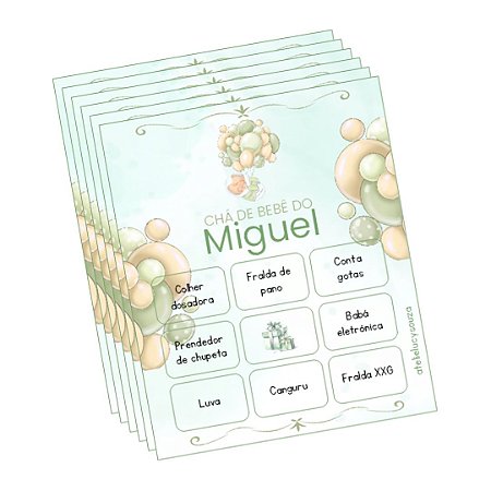 Bingo bebê verde água