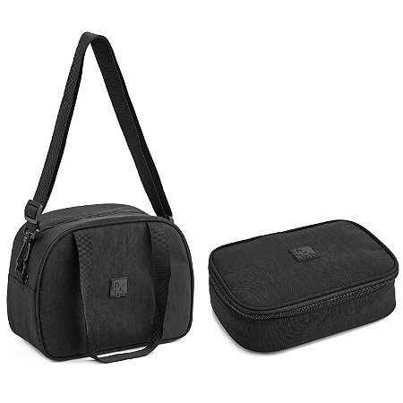 KIT LANCHEIRA TERMICA E ESTOJO UNISSEX CRINKLE DLX