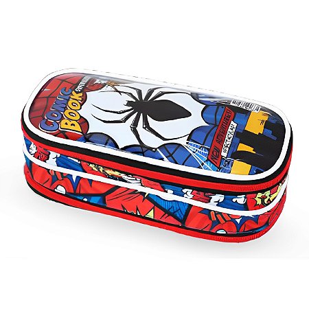 ESTOJO TERMICO ESCOLAR MENINO COMIC BOOK SPIDER