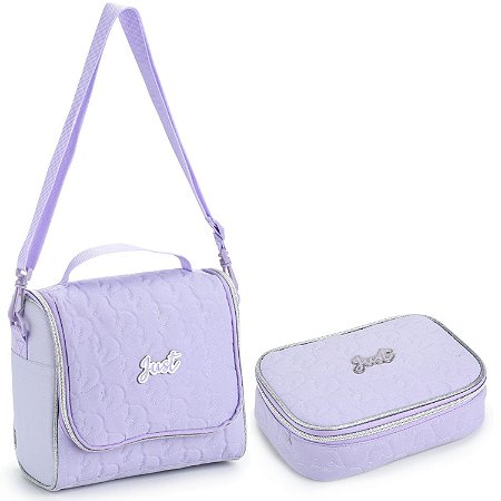 KIT ESTOJO E LANCHEIRA TÉRMICA MENINA UNICORNIO BORDADO JUST
