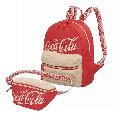 MOCHIILA FEMININA E POCHETE COCA COLA COZY E BLUR