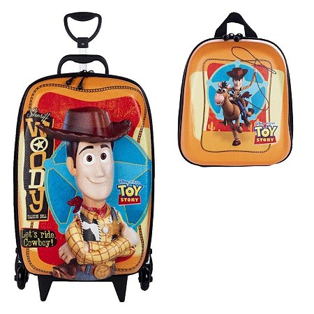 MALA INFANTIL E MOCHILETE LANCHEIRA TOY STORY WOODY