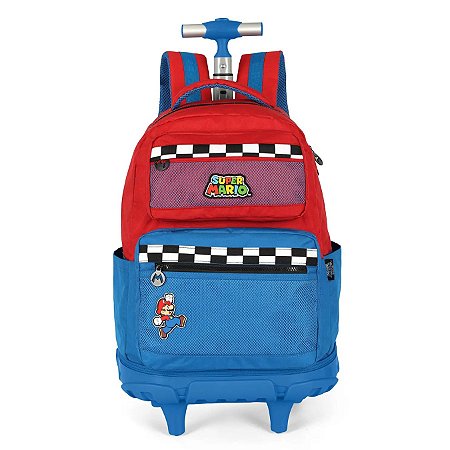 MOCHILA DE RODINHA ESCOLAR SUPER MARIO BROS