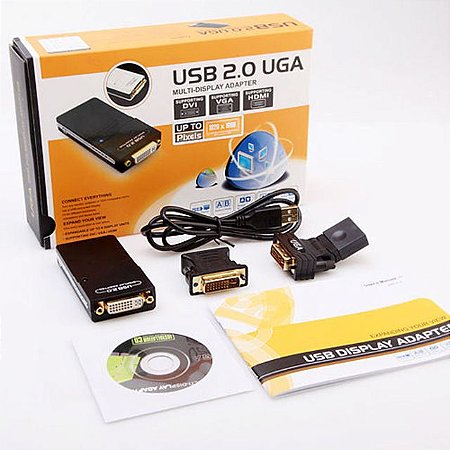 Adaptador De Vídeo Usb 2.0 X Vga Dvi Hdmi Multi Display Uga