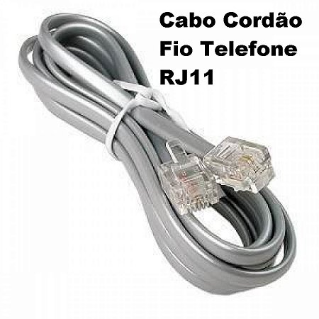 Cabo Cordão Fio Telefone Rj11 Com 0.5 Metros ( 50 Centimetros ) 4 Vias Pronto Uso Com Conectores