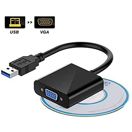 13 peças = USB x VGA = Cabo Adaptador Conversor USB 2.0 e 3.0 para VGA Monitor 1080p 1080i Full HD