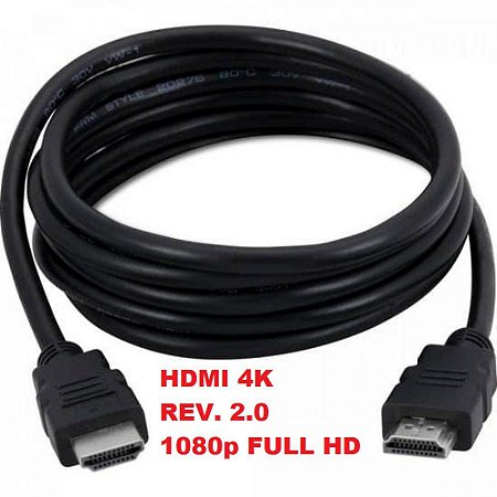 Cabo HDMI 2.0 4k Ultra HD 3D QUAD Conexão Ethernet 1.5M