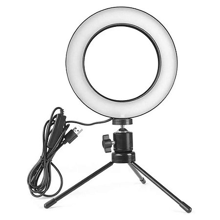 Iluminador Ring Light Led Selfie Smart 16Cm Usb Com Tripé