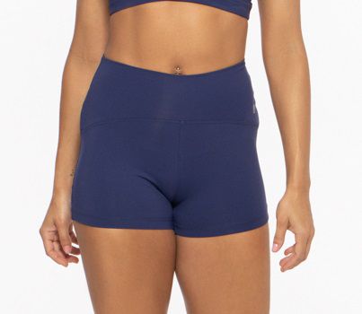 Shorts Fitness Curto Feminino Emana ROMA Cintura Arco Azul Escuro