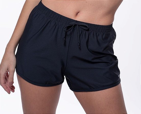 Shorts Fitness Curto Feminino ROMA Dry Fit Preto