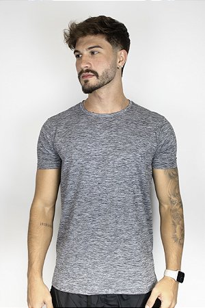 Camiseta Fitness Manga Curta Masculino ROMA Mescla Cinza Escuro