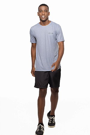 Camiseta Fitness Manga Curta Masculino ROMA Mescla Cinza Médio