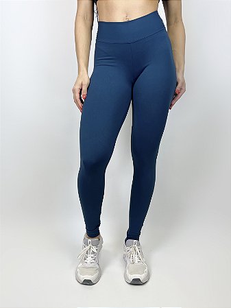 Calça Legging Fitness Longa Emana Feminino ROMA Básica Cinza Escuro