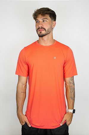 Camiseta Fitness Manga Curta Masculino ROMA Básica Laranja