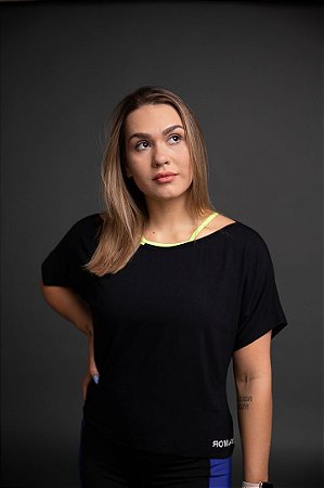 Cropped ombro a ombro Lightness Roma Preto