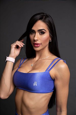 Top Fitness Alcinha Mobility - Azul Jeans