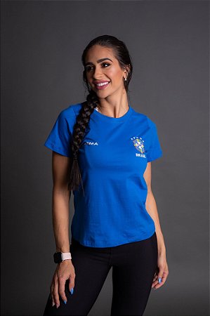 Camiseta Feminina Brasil - Roma Azul