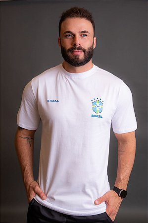 Camiseta Masculina Brasil - Roma Branco