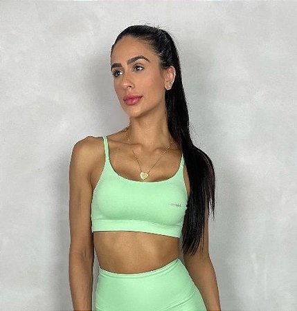 Top Fitness Compress de Alcinha sem bojo - Verde Claro