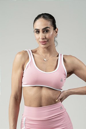Top Alcinha Duo Rosa/Branco