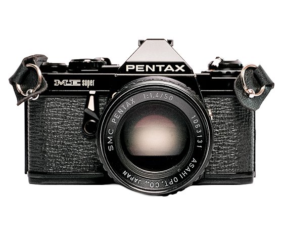 Câmera 35mm - Pentax ME Super (9.8/10) + Lente 50mm f/1.4 + Alça Nova + Filme