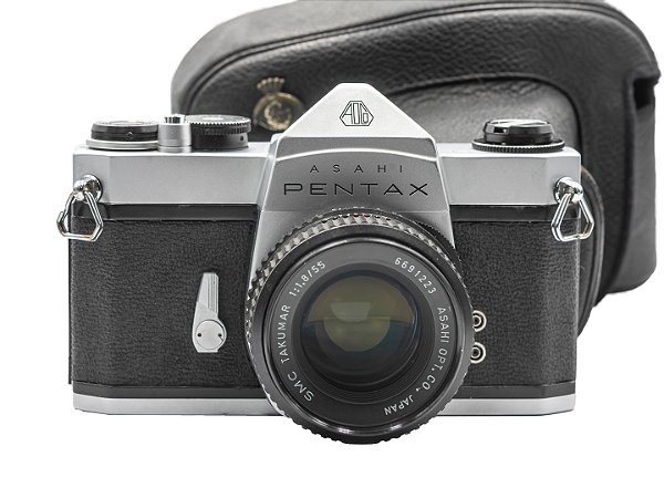 Câmera 35mm - Pentax SL + Lente 55mm f/1.8 (9.2/10) + Case + Filme + Alça