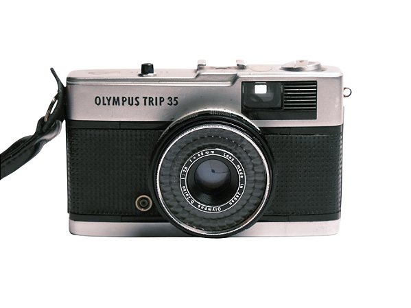 Câmera 35mm - Olympus Trip 35 (8/10) + Alça de Punho + Filme + Caixa