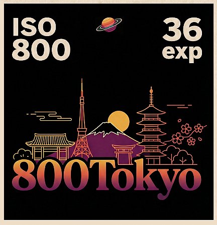 Filme 35mm - 800Tokyo - 36 poses - ISO 800 - Novo - Apenas Câmeras sem Motor de Avanço - Sem DX