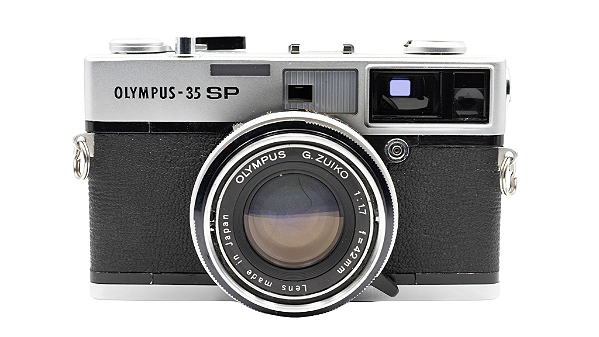 Câmera 35mm - Olympus 35SP "Spotmeter" (na caixa) + filme