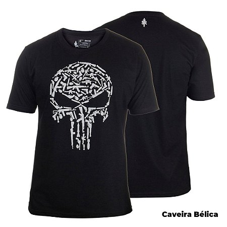 Camiseta SR Strong  - Caveira Bélica - Preta