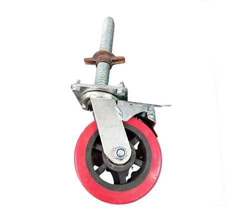 RODA PARA ANDAIME PU DE 6" ROLAMENTO E TRAVA RAPIDA COM REGULAGEM