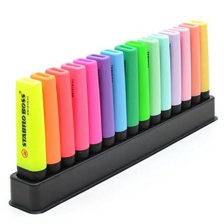Marca Texto Stabilo Boss Deskset com 15 Cores