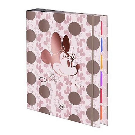 Fichário Argolado Cartonado Colegial 48 Folhas Minnie Mouse Dac