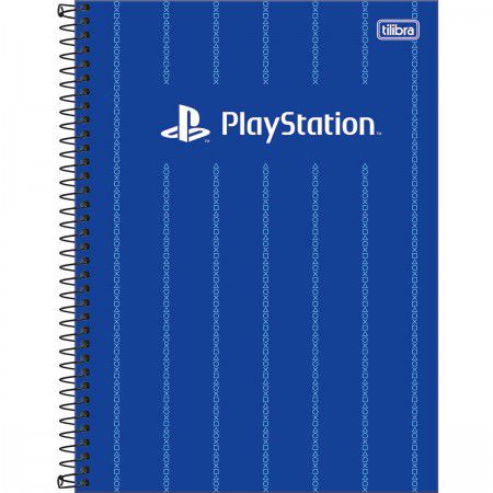 Caderno Playstation Espiral Capa Dura Azul Universitário 1 Matéria 80 Folhas Tilibra