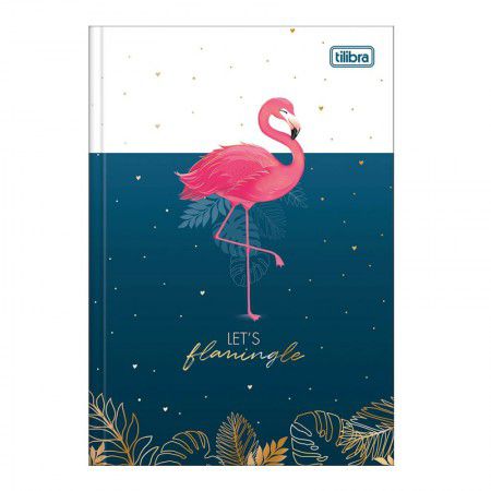 Caderno Brochura Capa Dura pequeno 1/4 Aloha Let's Flamongle 80 Folhas Tilibra
