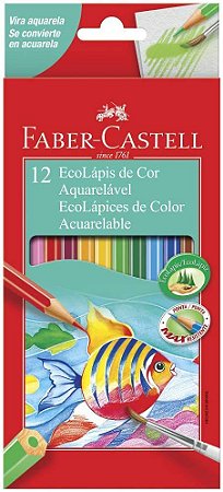Ecolapis de Cor Aquarelavel 12 Cores Faber-Castell