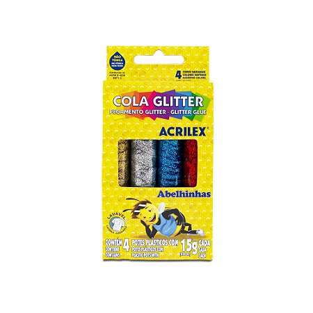 Cola Glitter 4 cores Abelhinhas Acrilex