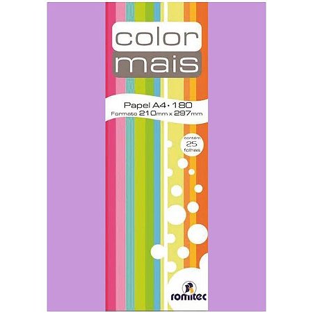 Papel Especial A4 180g 25 Folhas Color Mais Romitec