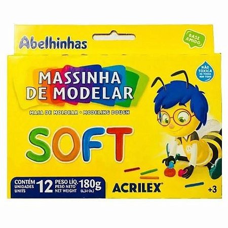 Massa De Modelar Acrilex Soft 12 Cores